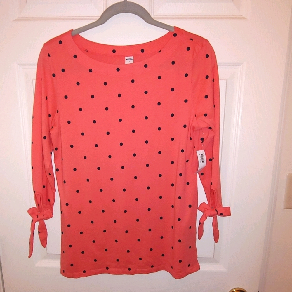NWT Polka Dot three quarter sleeve top